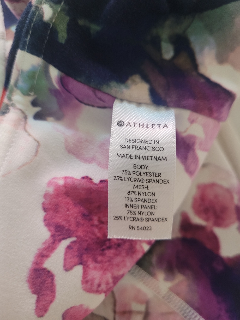 Athleta White and Purple Mudra Leggings Floral 7/8 - Picture 7 of 9